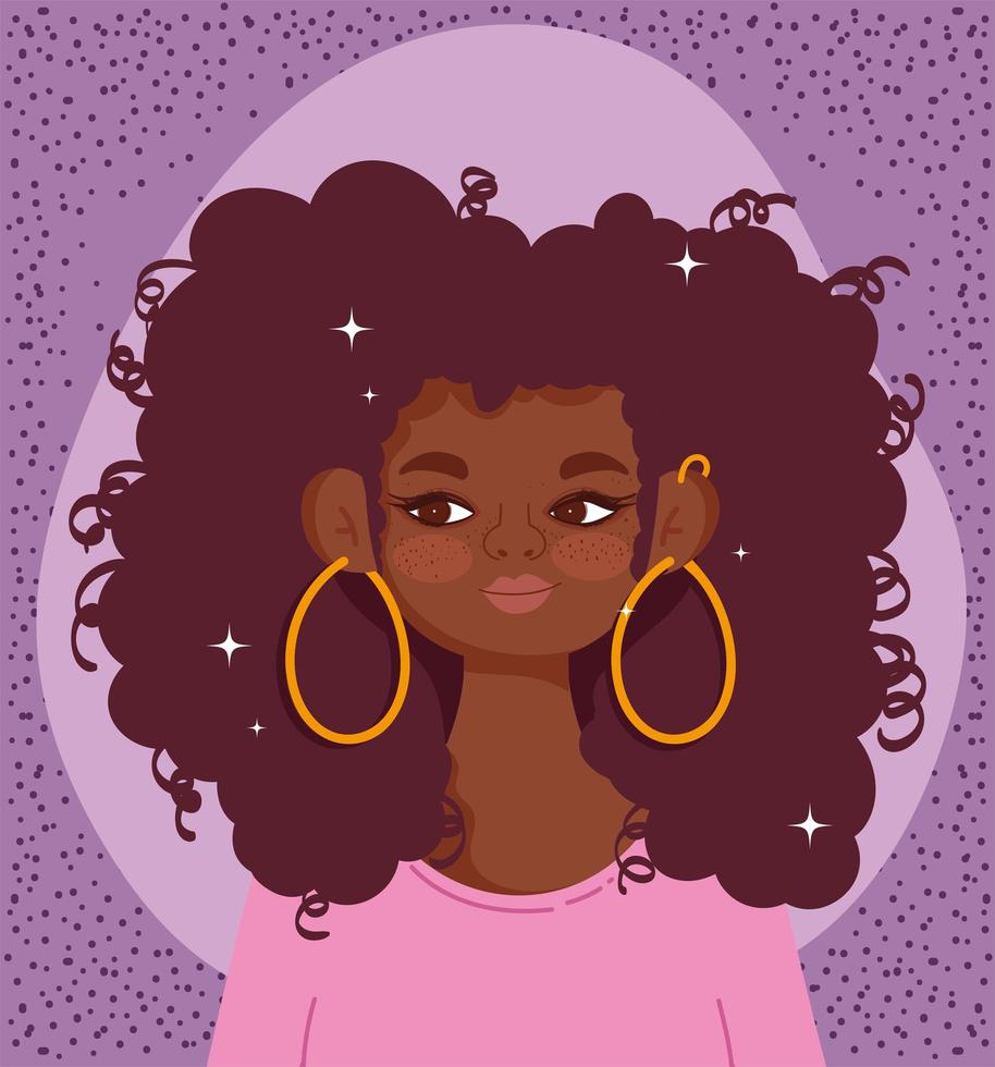 retrato de mujer joven afroamericana vector