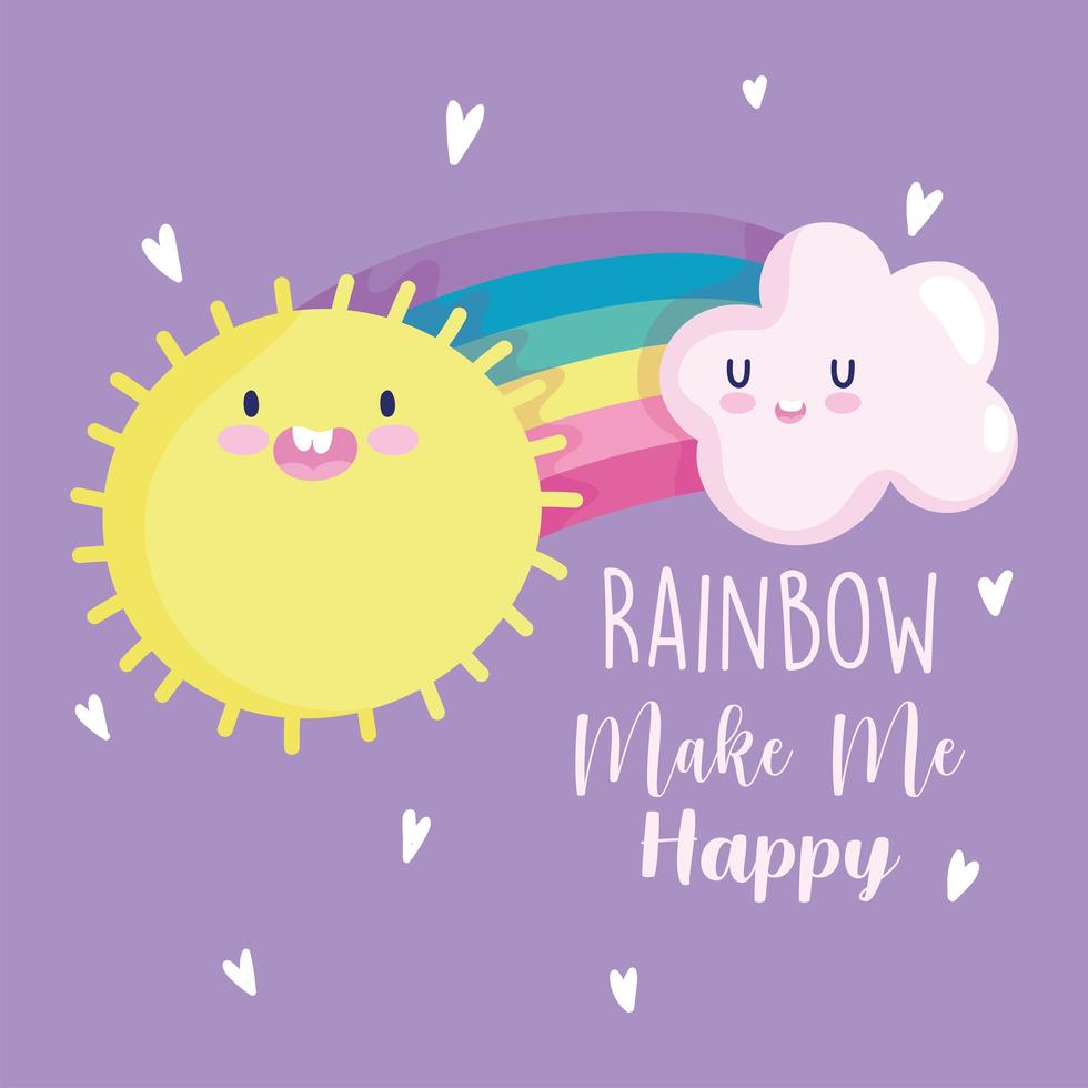 Cute rainbow wallpaper design vector