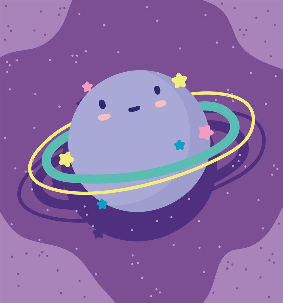 lindo diseño del pequeño planeta saturno vector