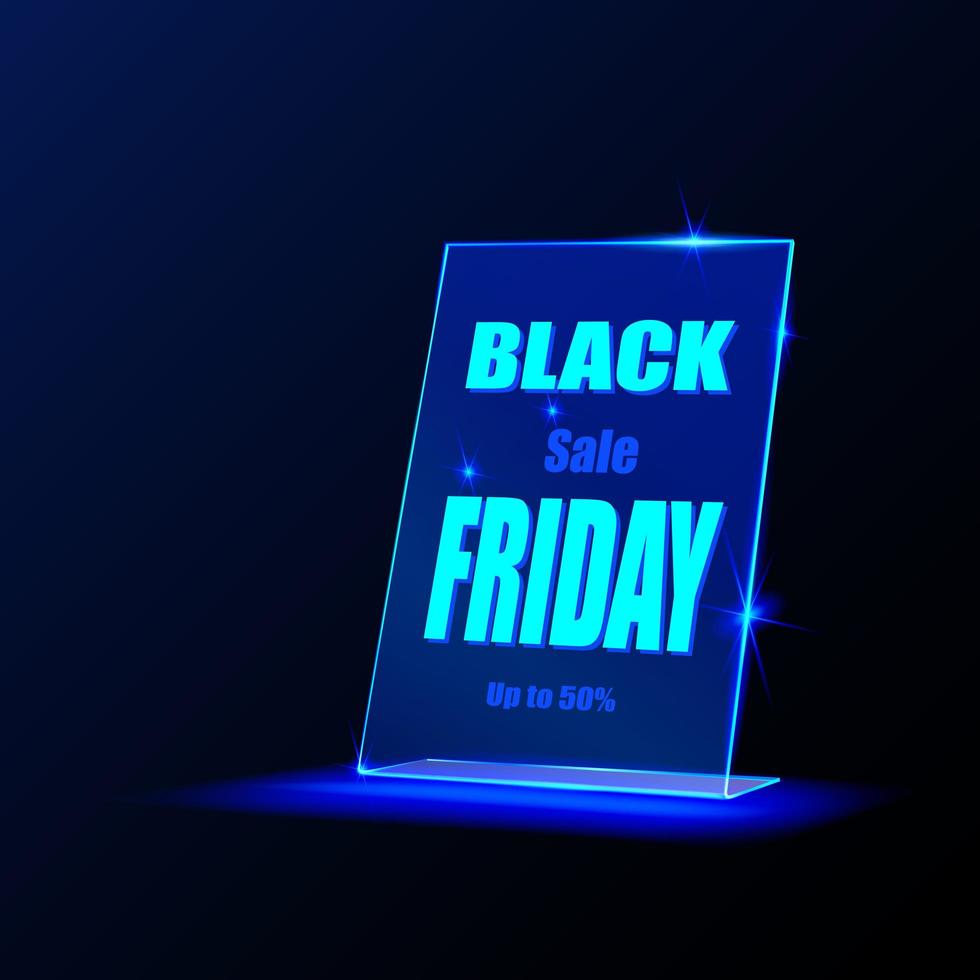 Glass Black friday promotion sign vector
