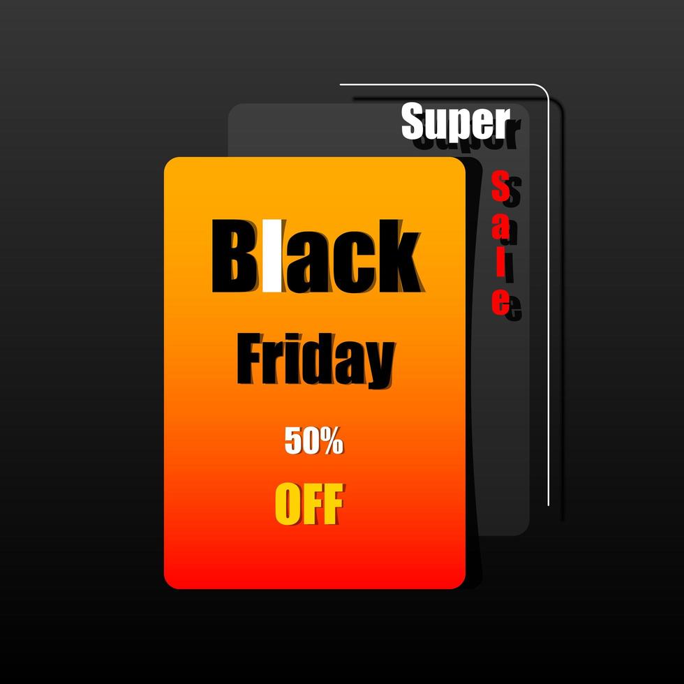 Black and orange Black Friday sale banner vector