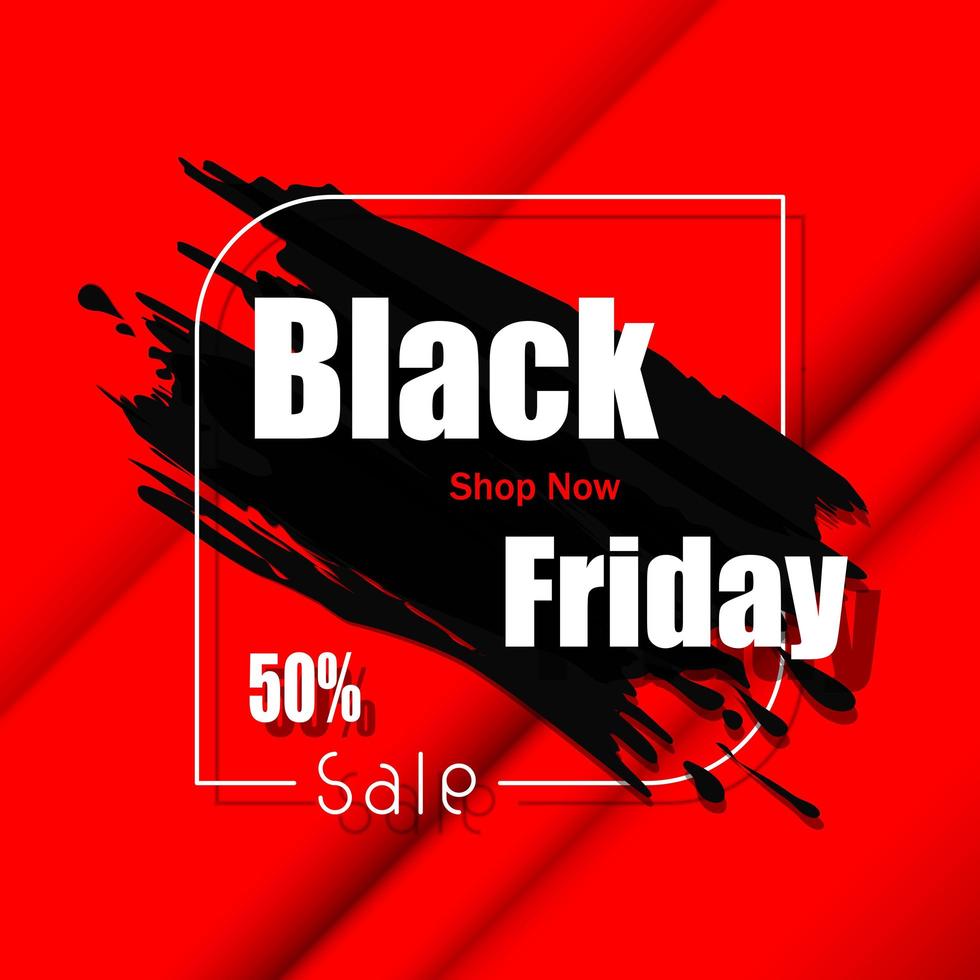 Black Friday big sale red banner vector