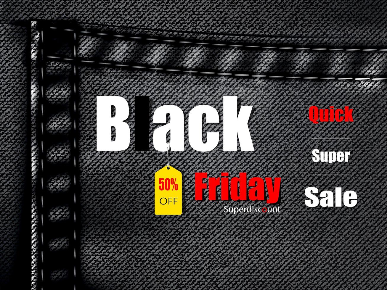 Jean Texture Black Friday Bale Banner vector
