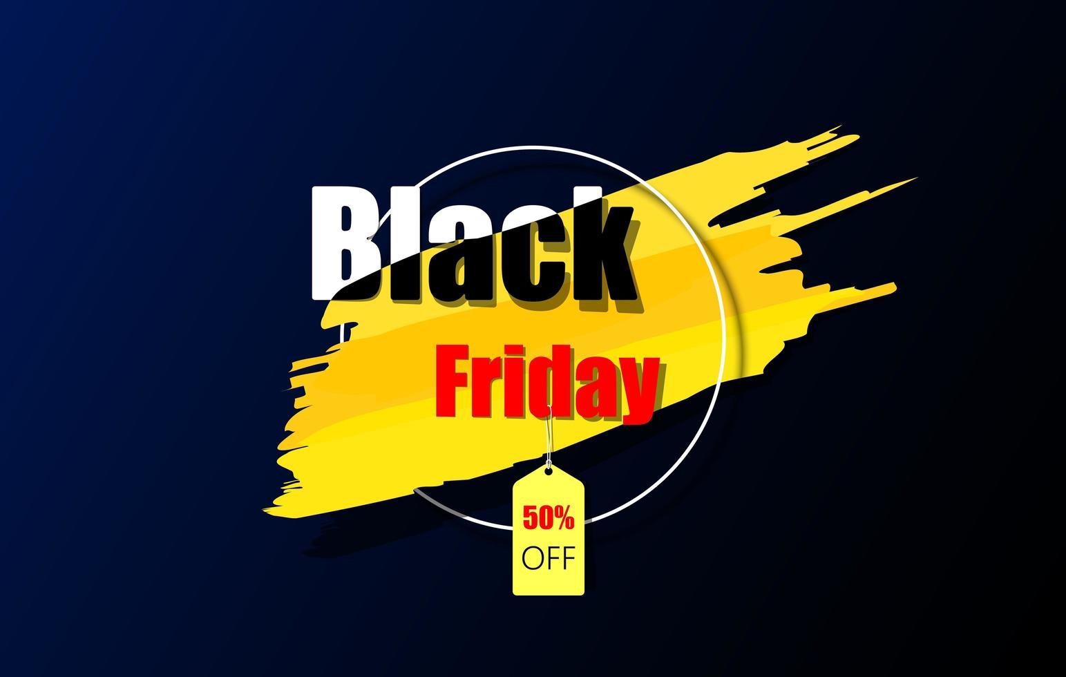 Black Friday dark and yellow color banner vector