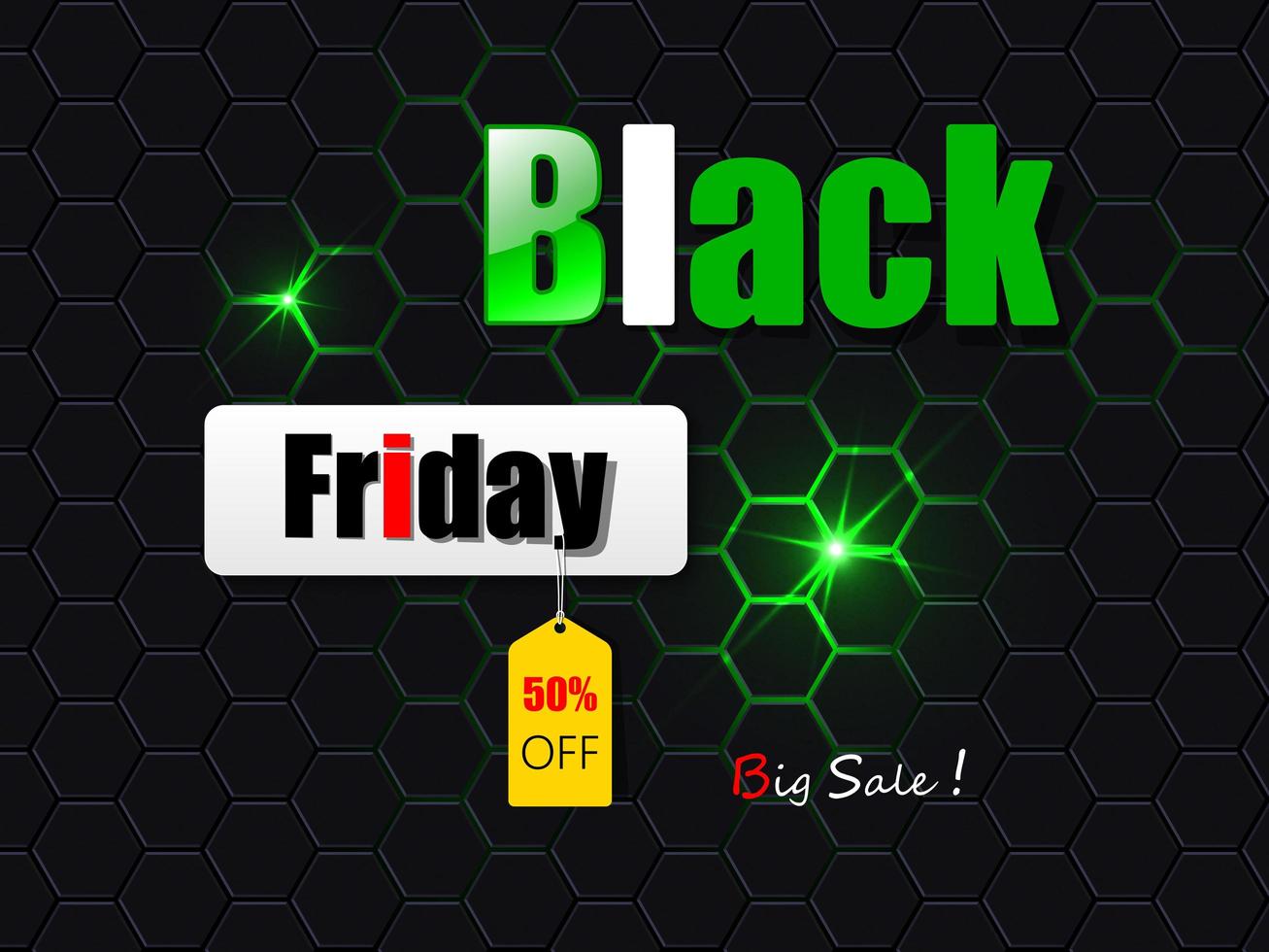 banner de venta negro y verde de viernes negro vector