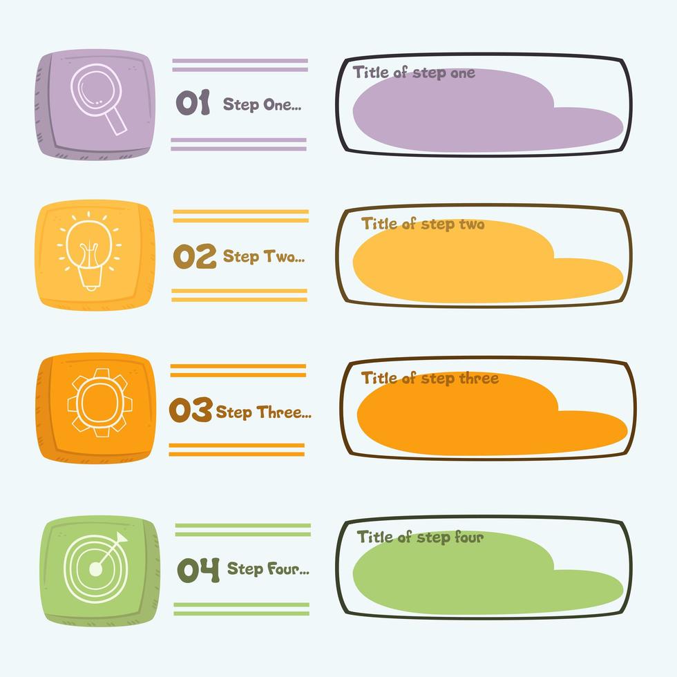 colorida plantilla de infografía dibujada a mano vector