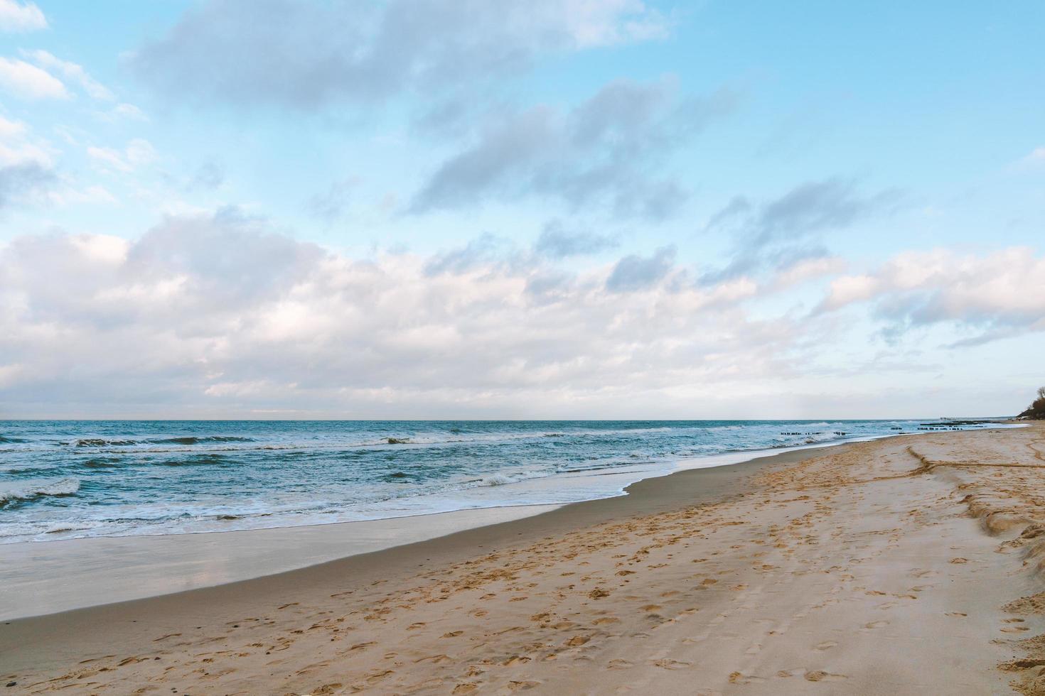 Sunset on the Baltic seashore photo