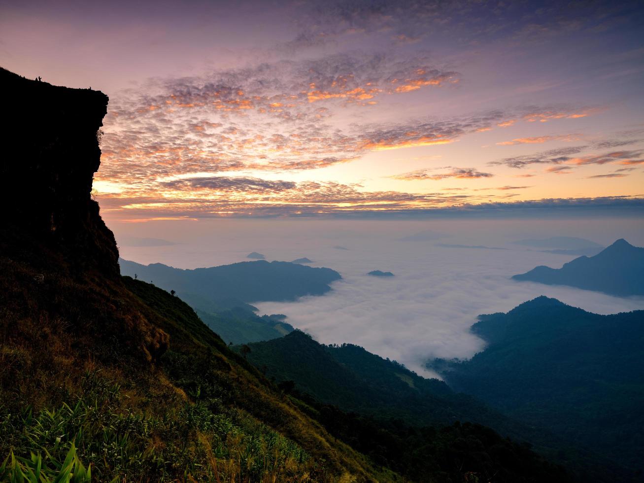 View from mountain with misty background  photo