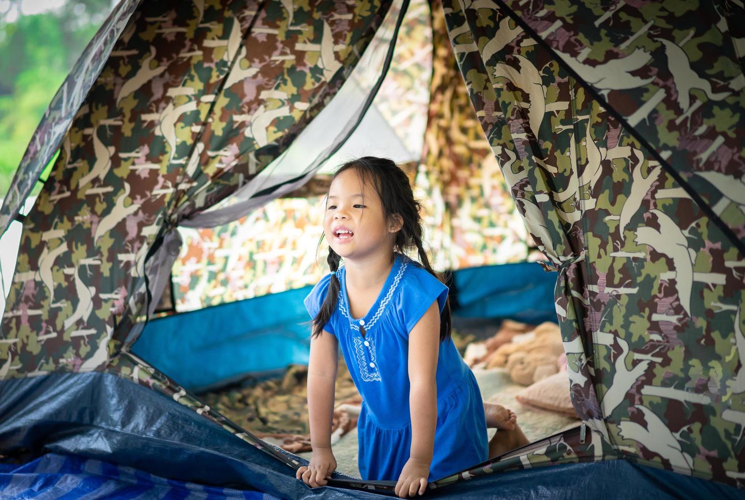 Little girl in the tent  photo