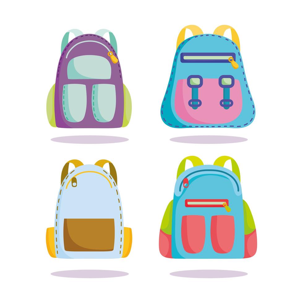 Back to school, backpacks supplies accessories 1376968 Vector Art at