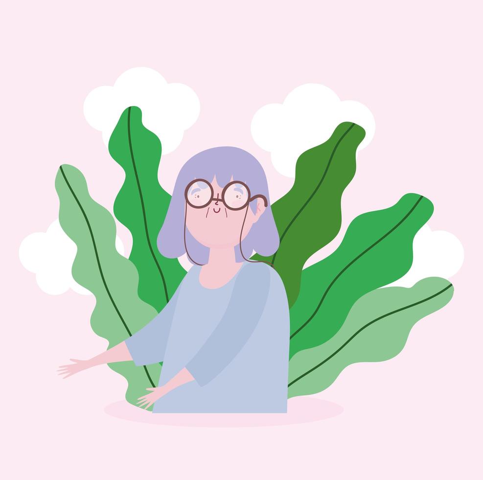 Grandmother female character portrait vector