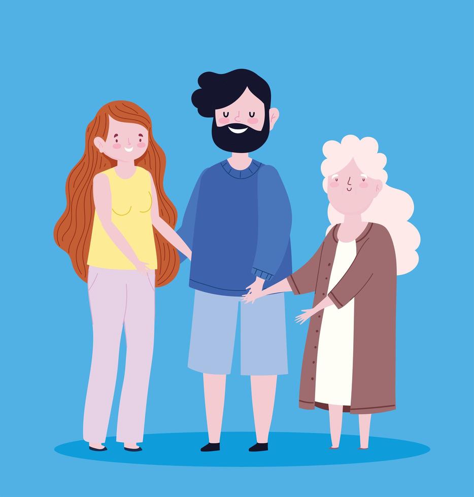 Grandma with parents together vector