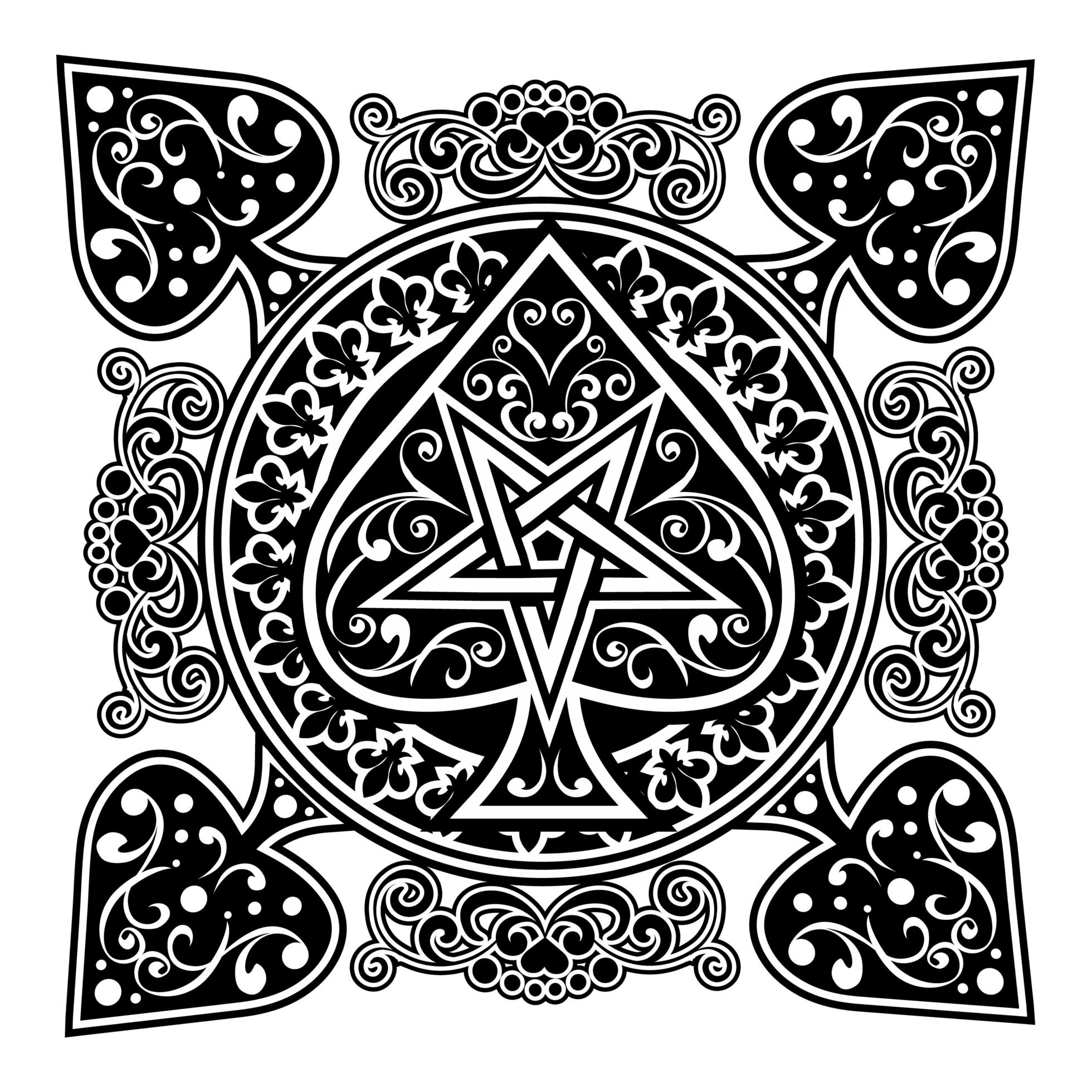 Spades design with filigree and all seeing eye 1377004 Vector Art at