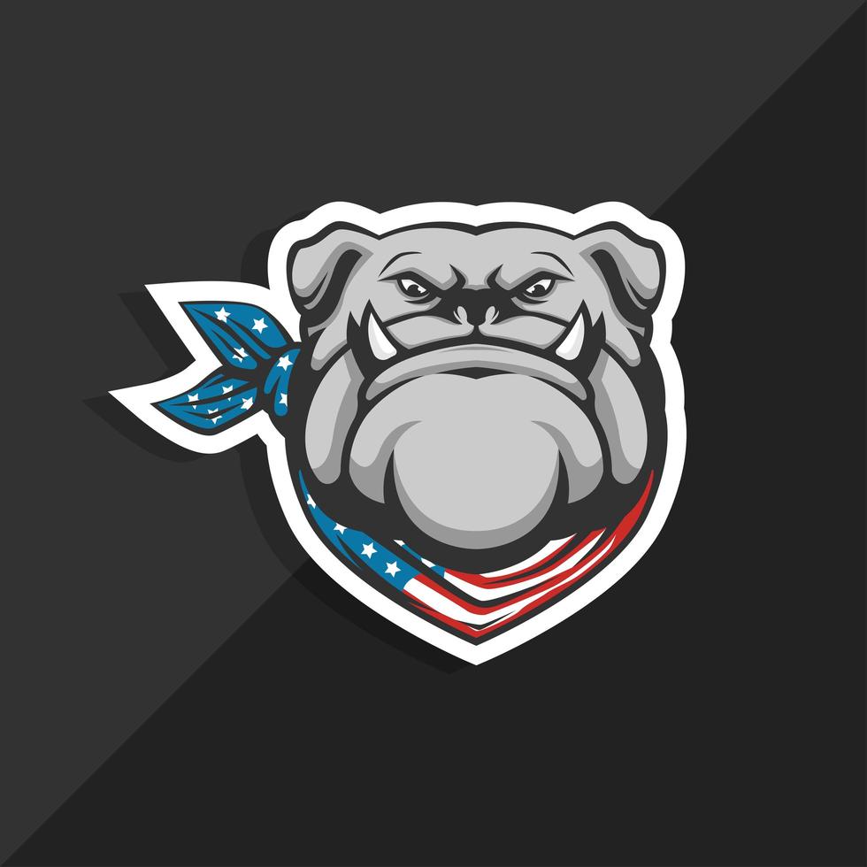 American bulldog flag bandana mascot vector