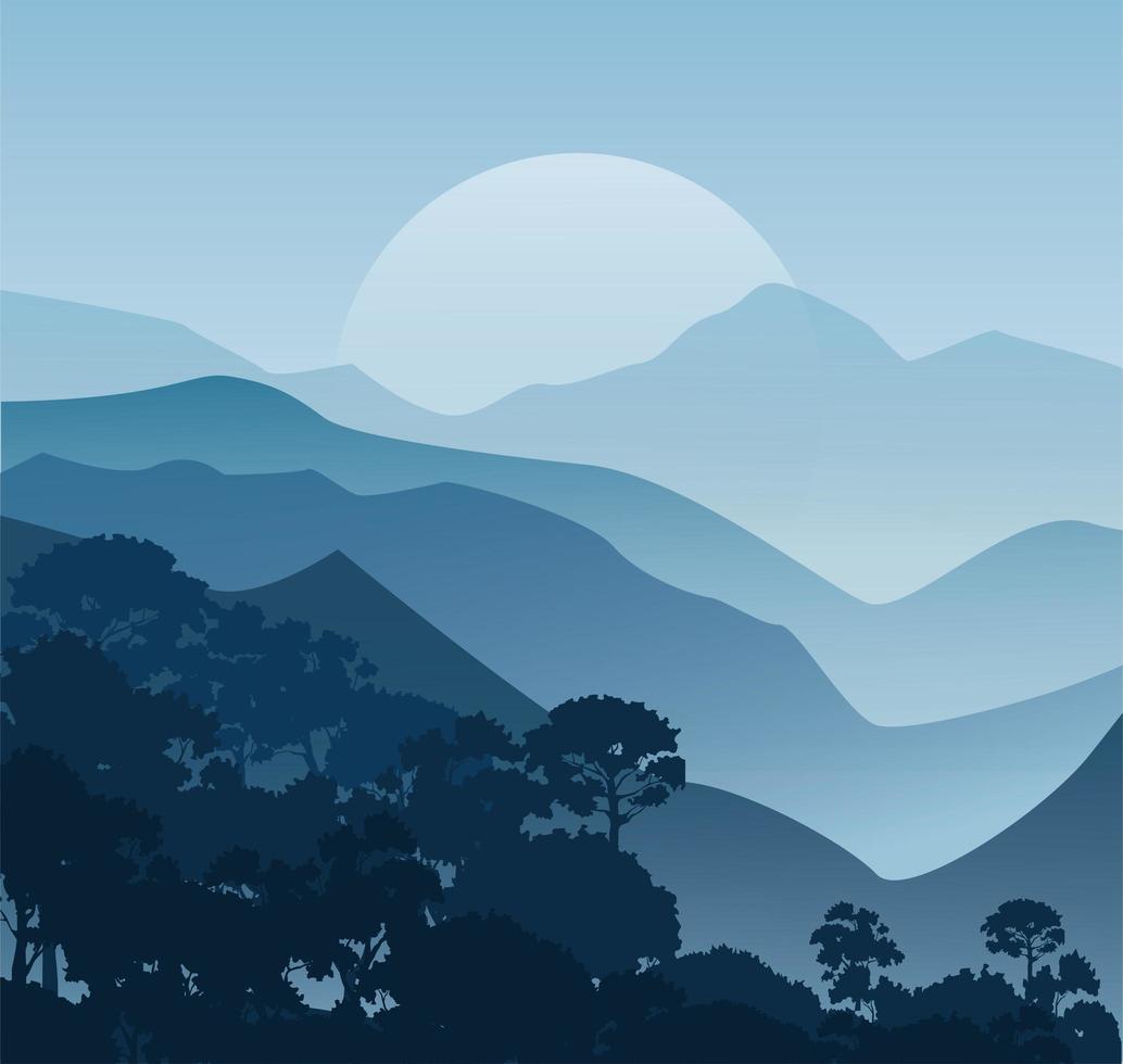 Mountain landscape background vector