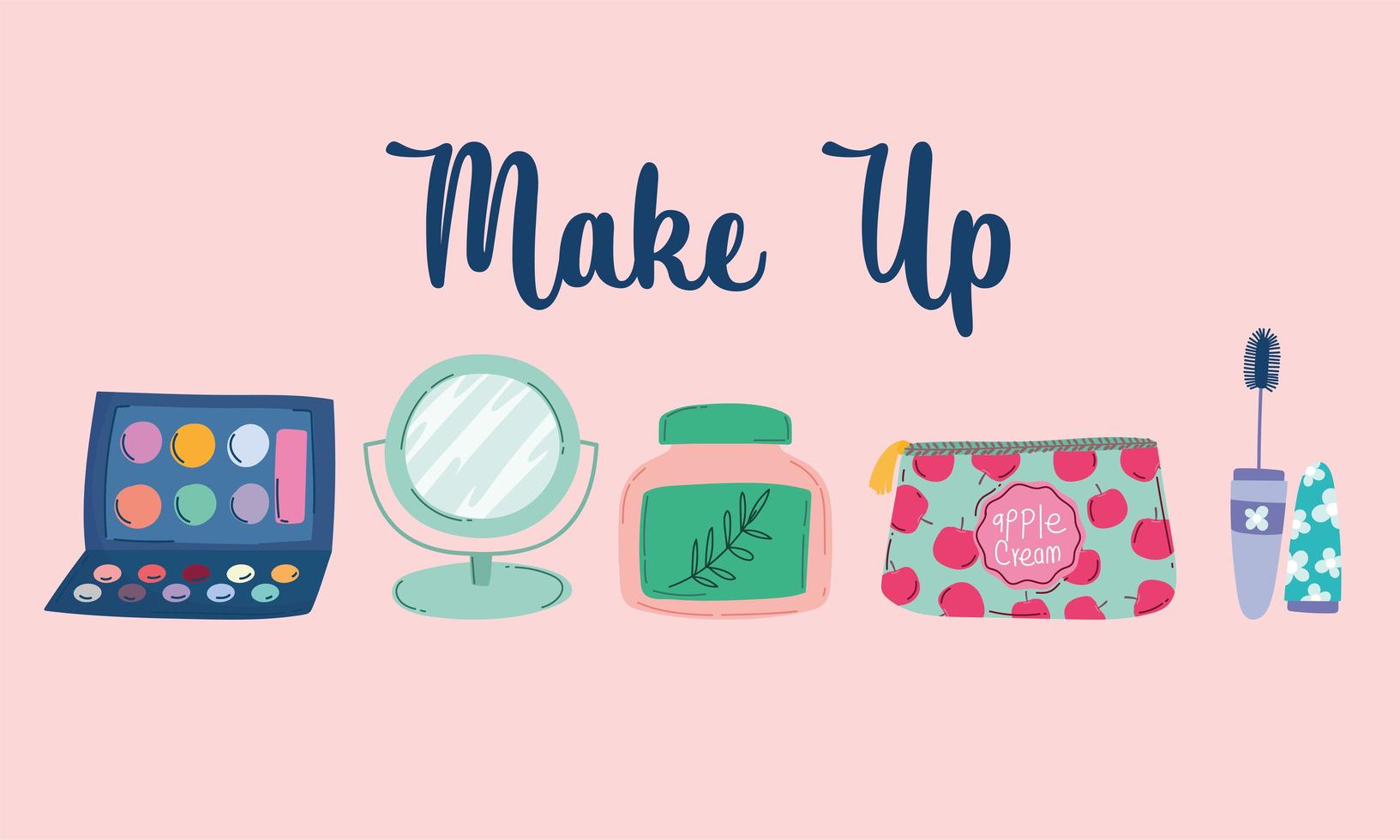 conjunto de iconos de productos de maquillaje y belleza vector