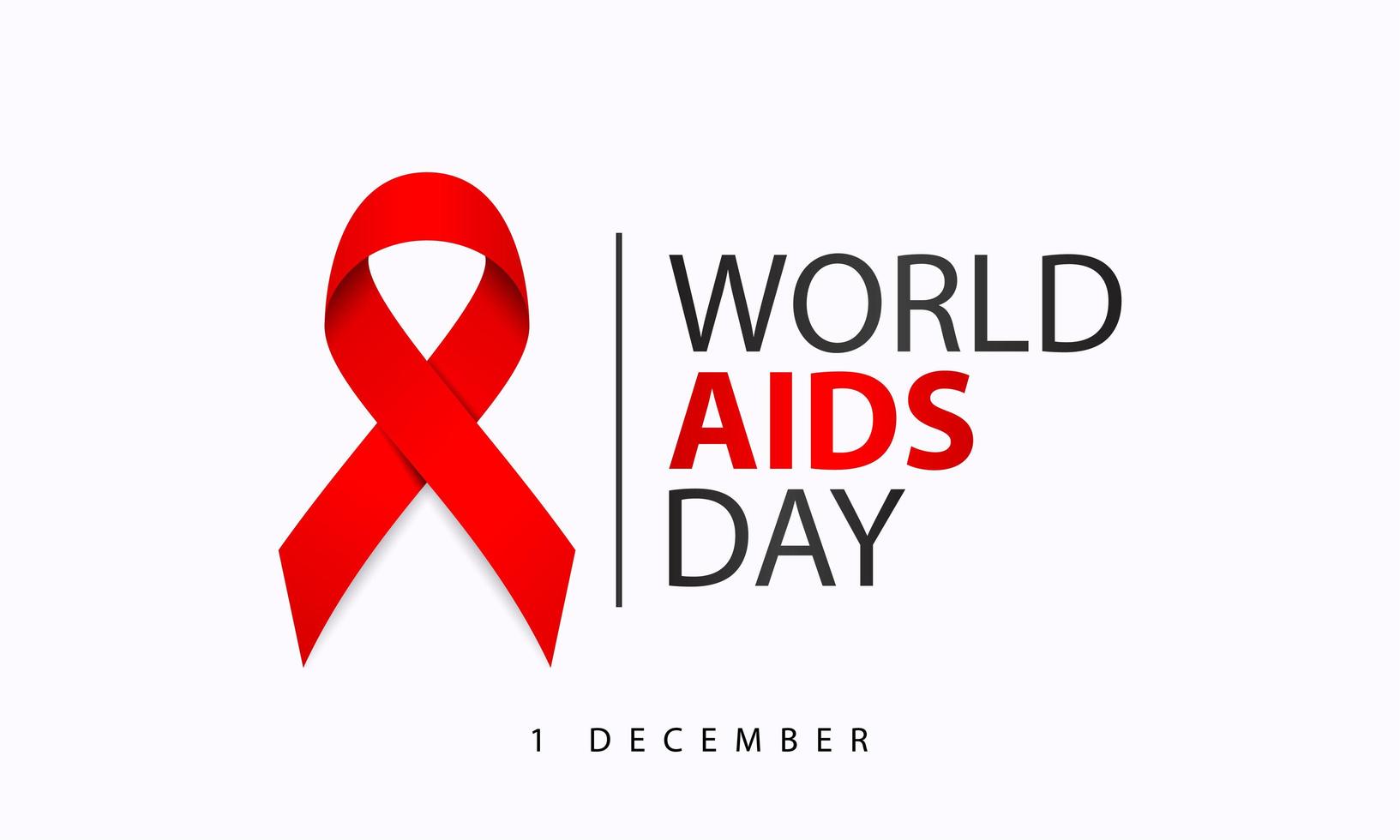 cartel del día mundial del sida con cinta roja vector
