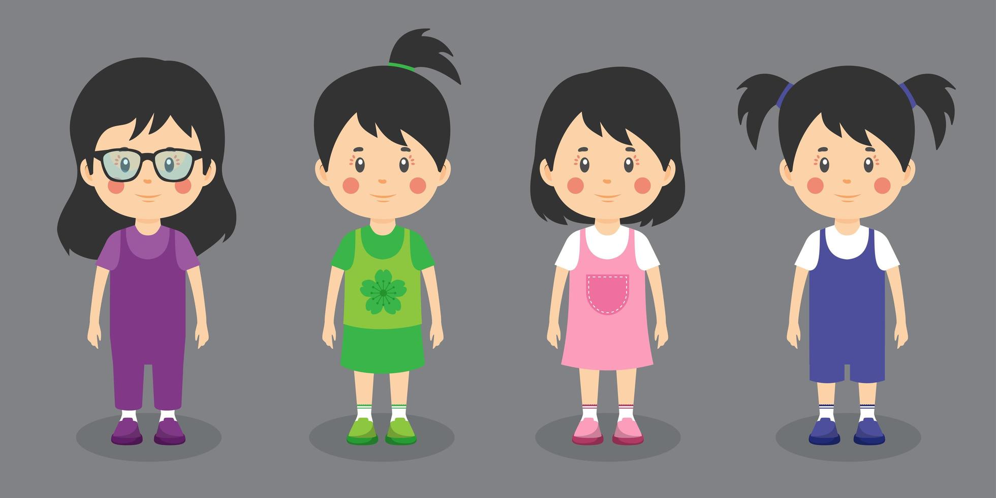 Little Girl Kids Friendly Characters vector