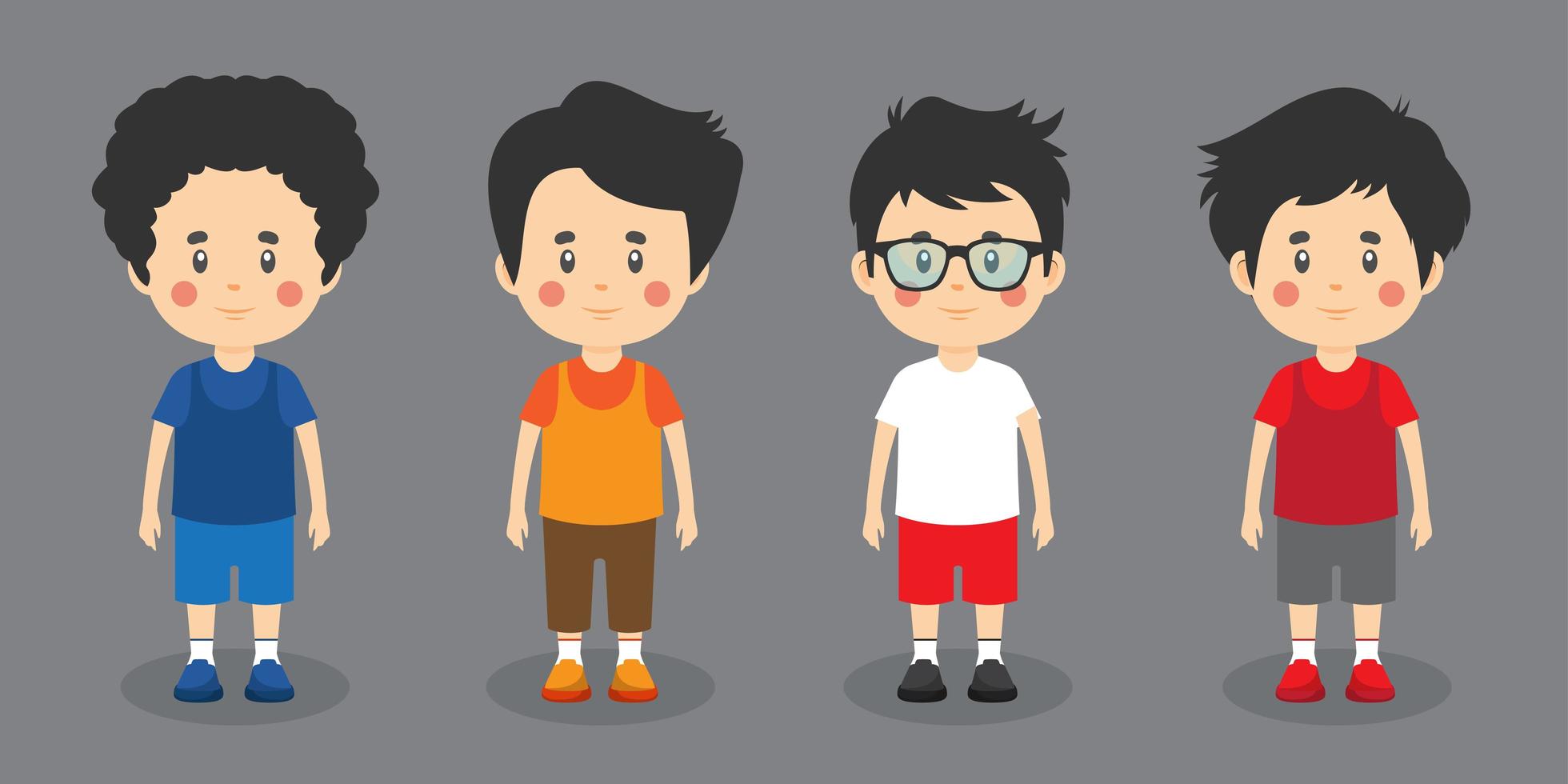 Little Kids Friendly Character Set vector