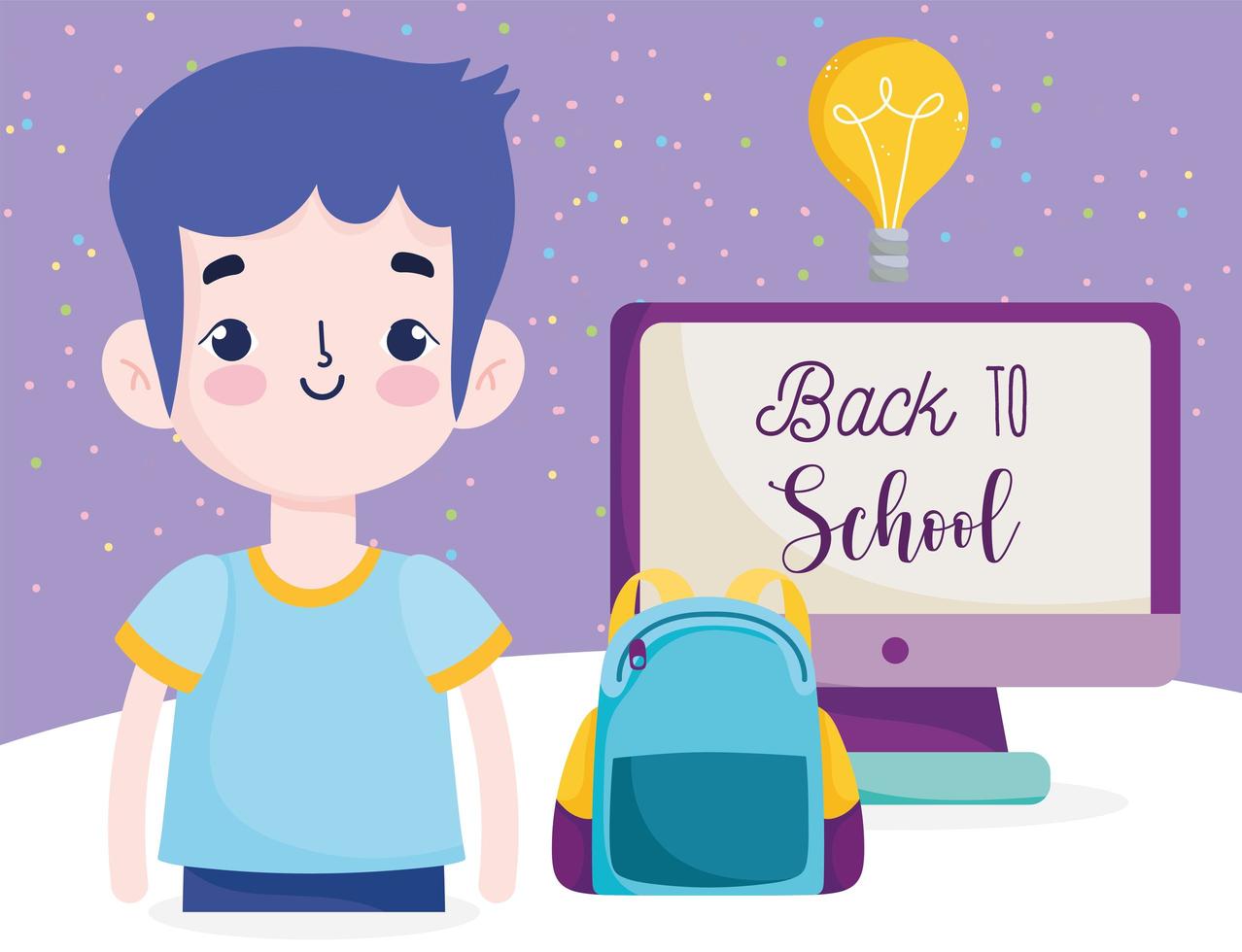 Back to school banner with student boy vector