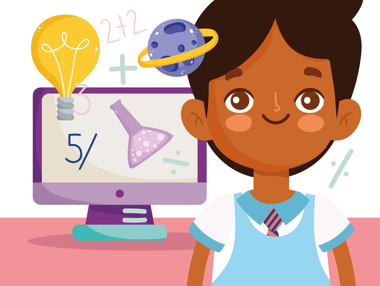 Back to school banner with student boy vector