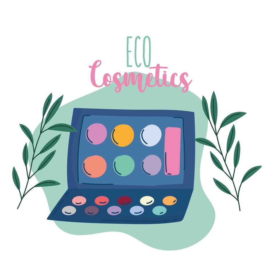 Eco make-up and beauty products banner with lettering vector