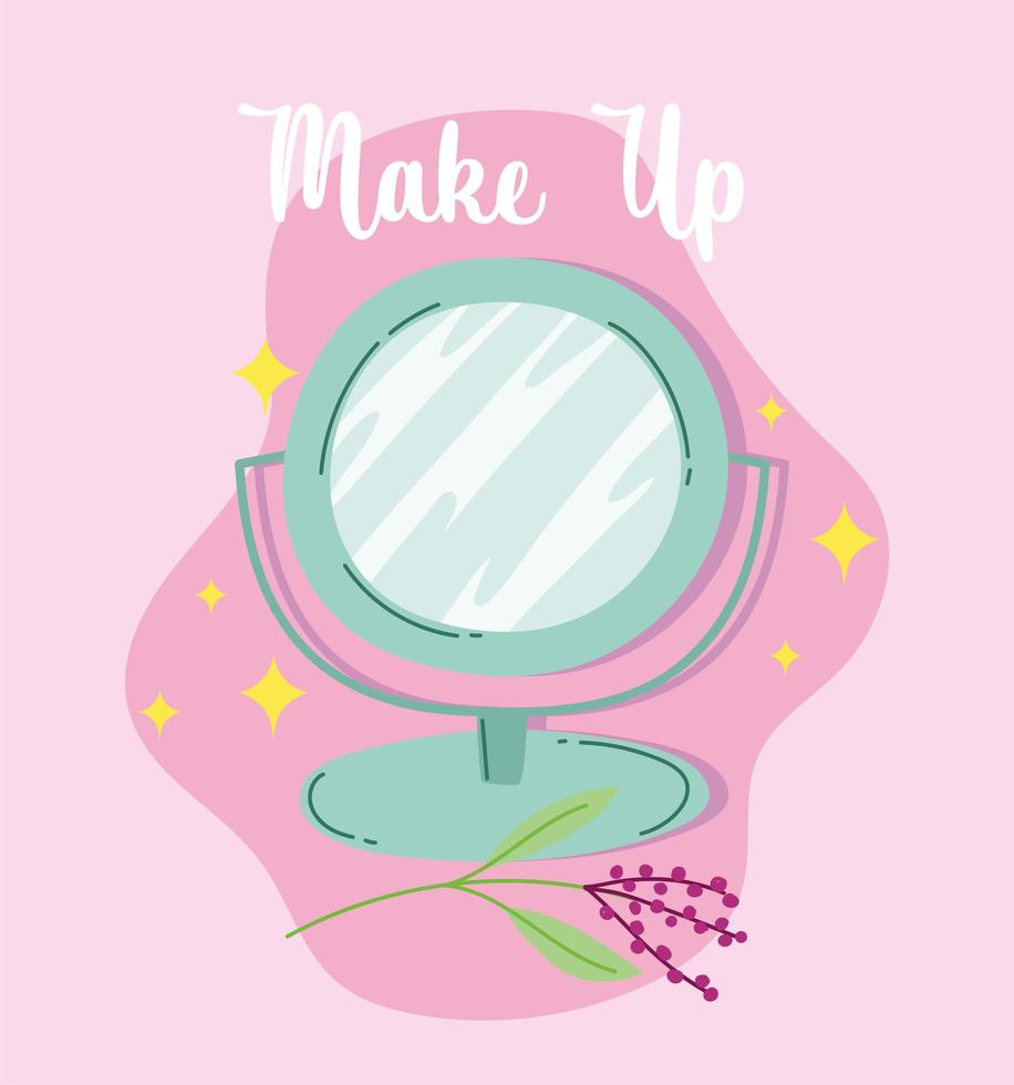 Mirror for make-up and beauty product vector