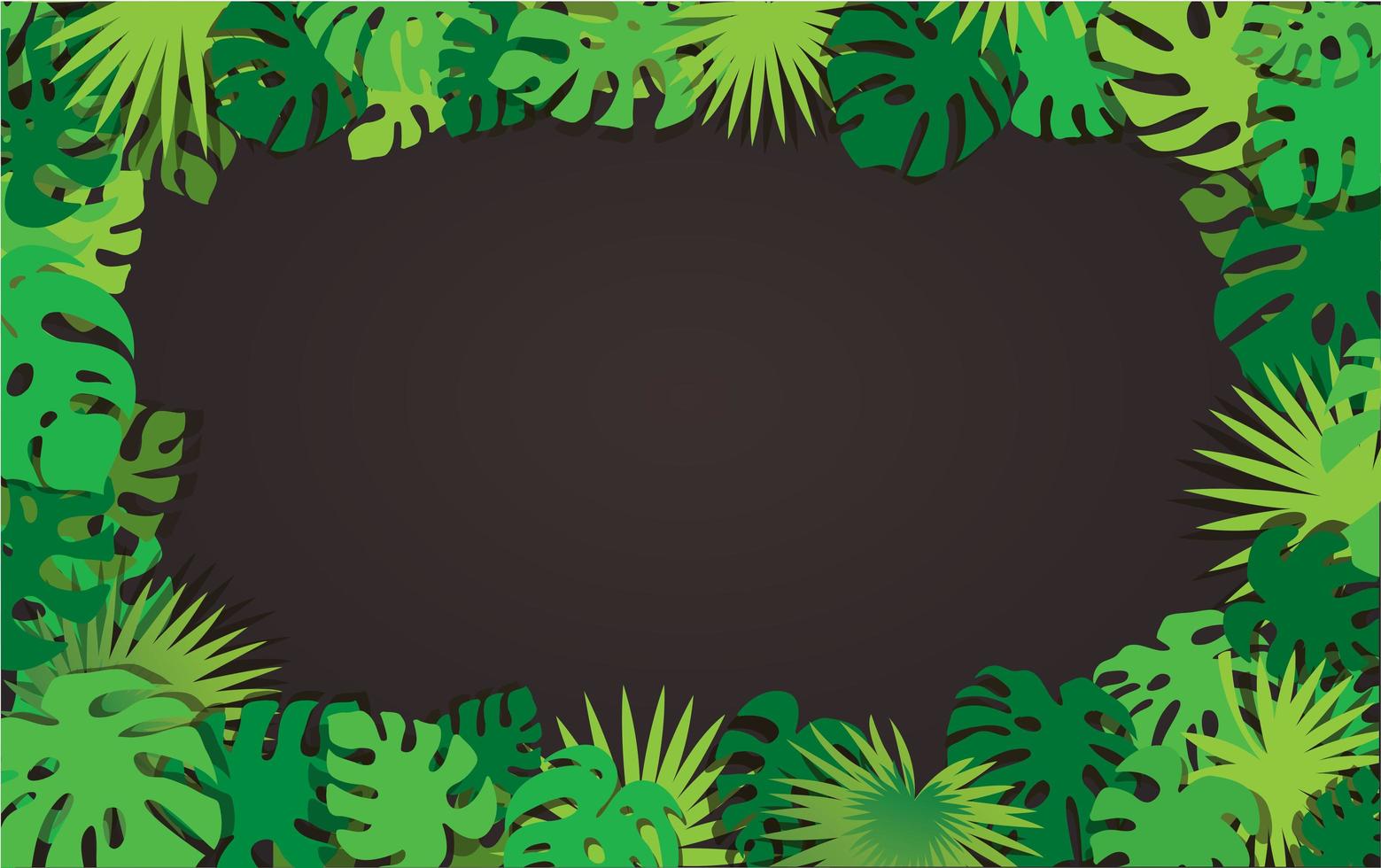 Tropical leaves frame with copy space vector