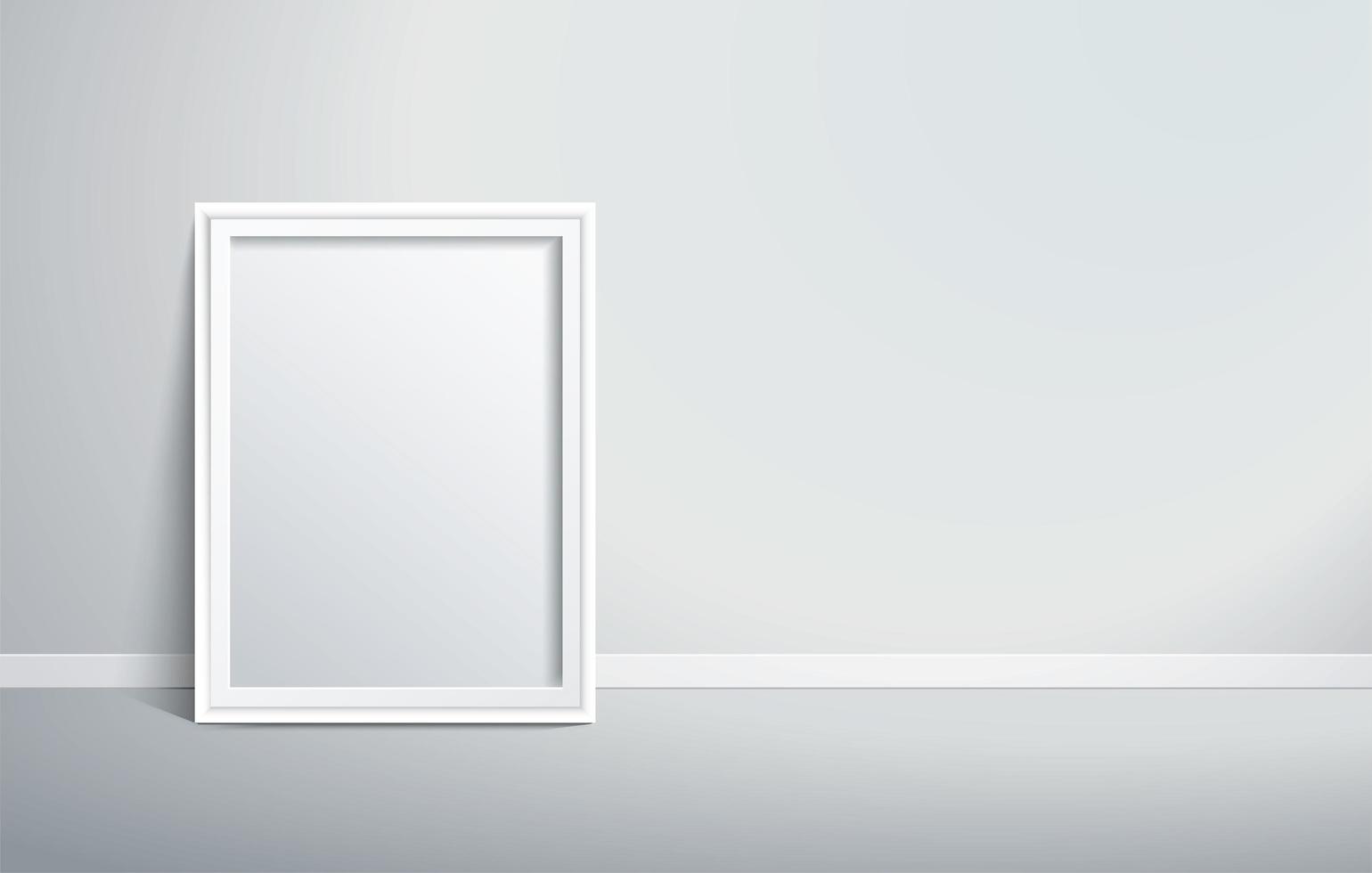 White border picture frame on wall vector