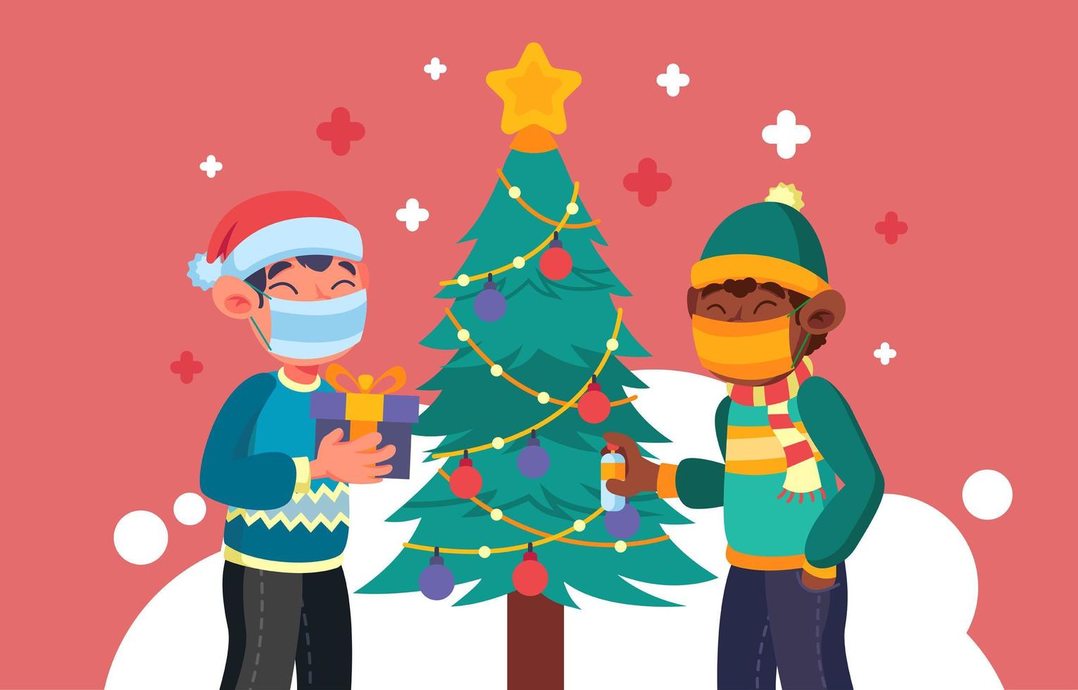 New Normal Christmas Gift Exchange vector