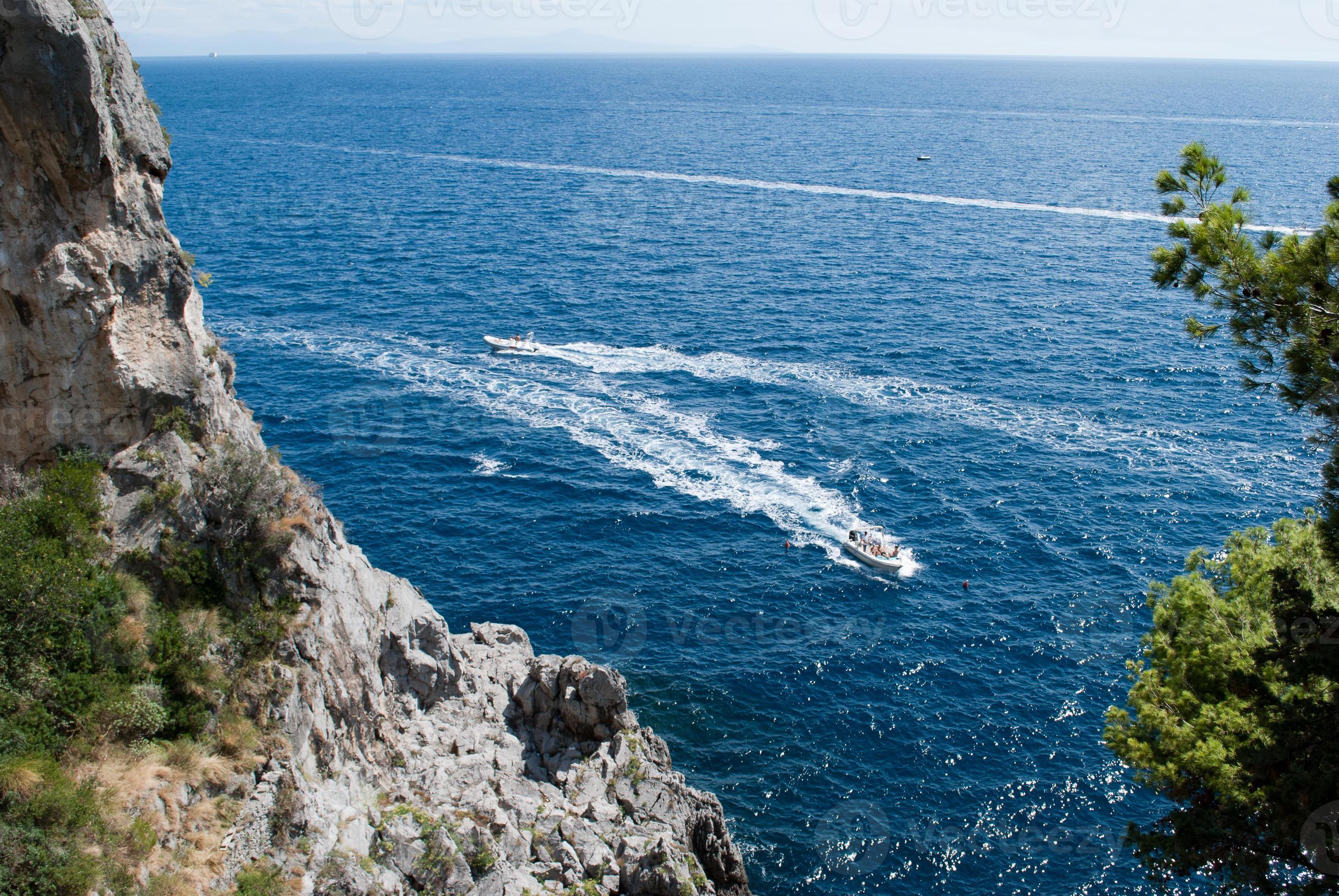 Boats Amalfi Coast peninsula photo