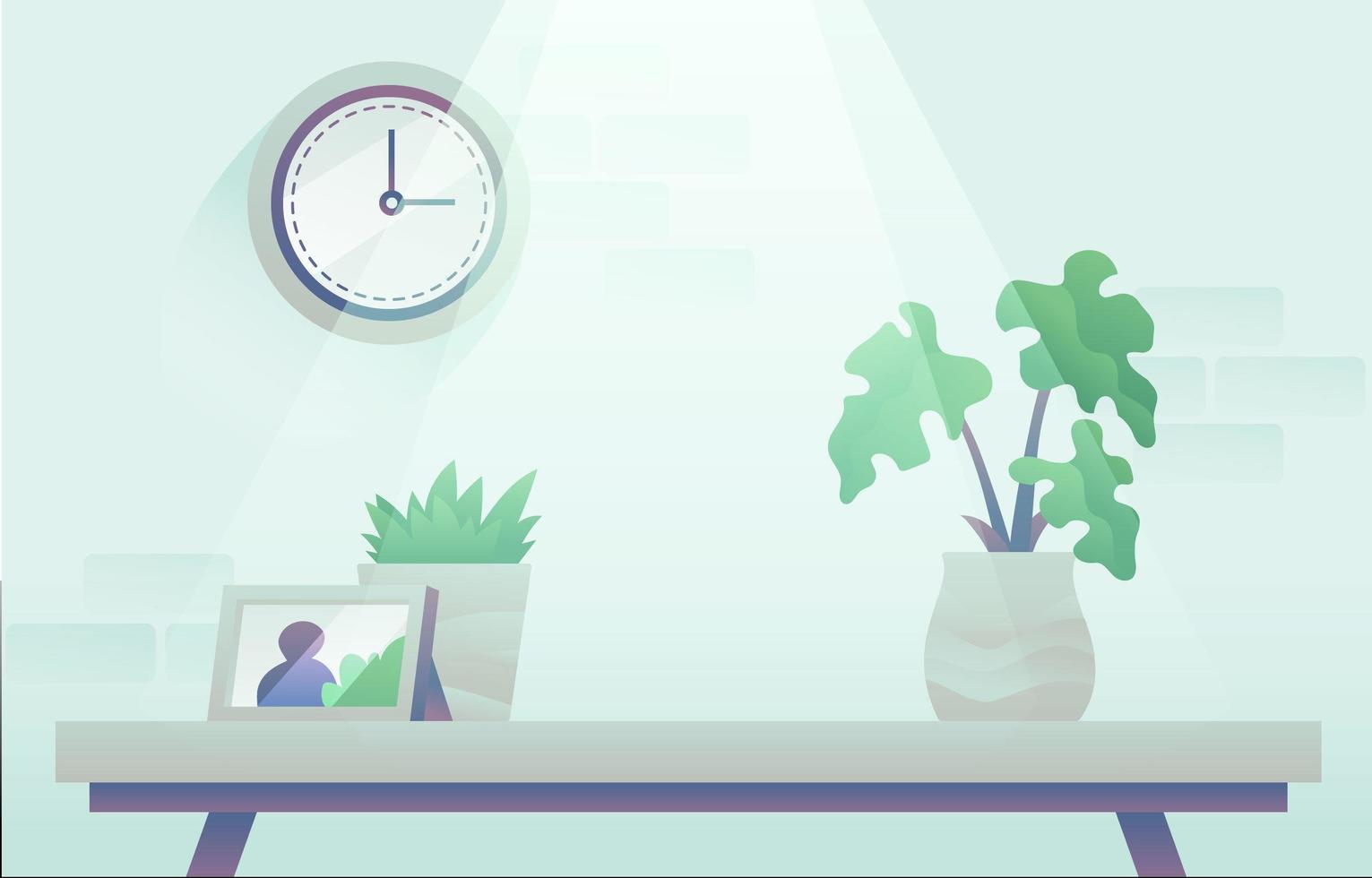 Calm Workspace Virtual Meeting Background vector