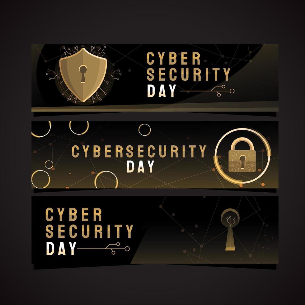Poweful Security in Cyber Security Day vector