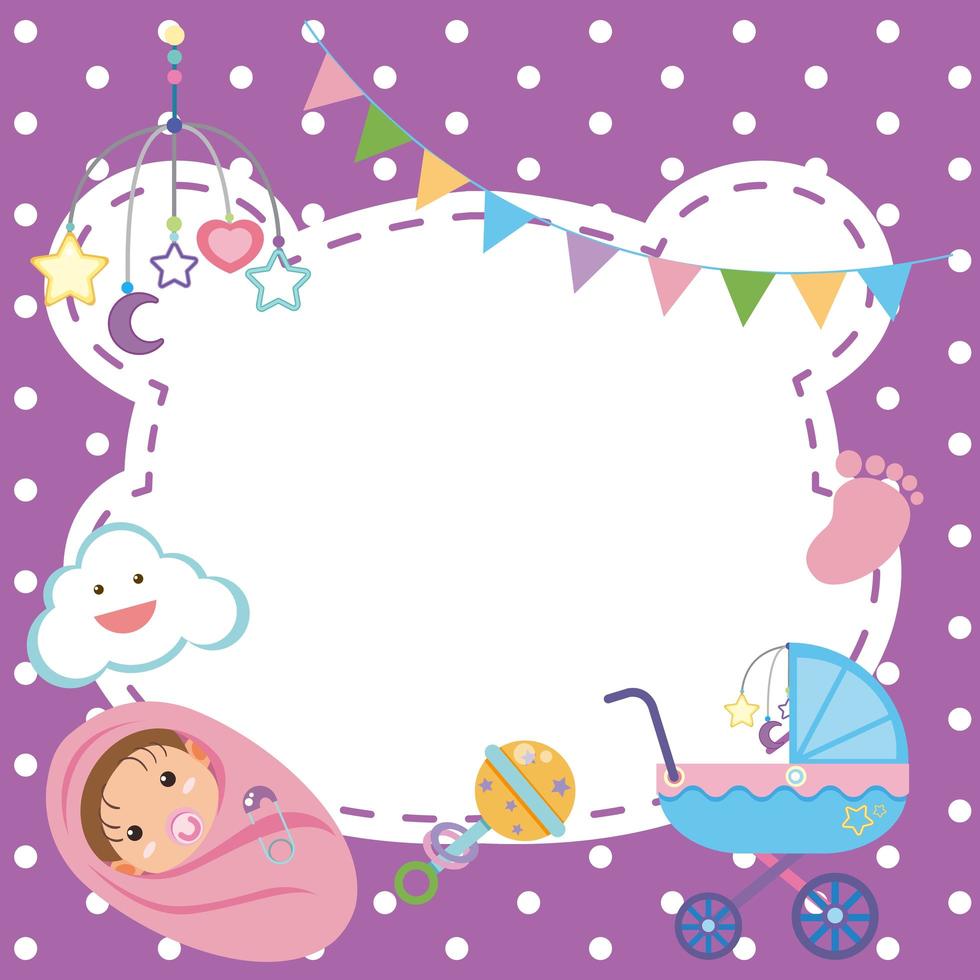 Baby shower theme frame  vector