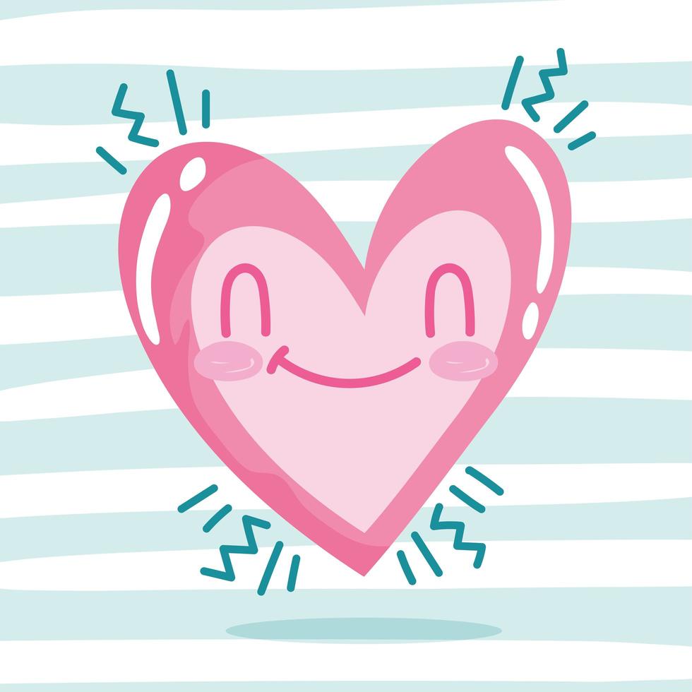 Love romantic happy heart cartoon  vector