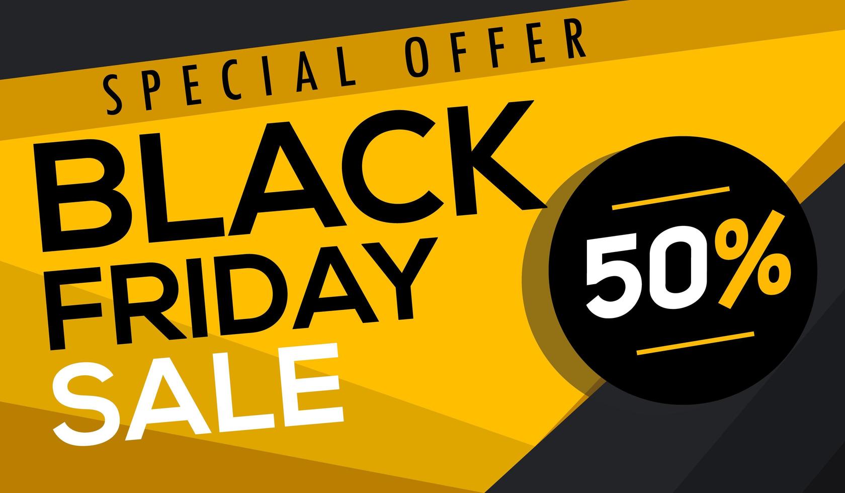 Black friday yellow banner vector