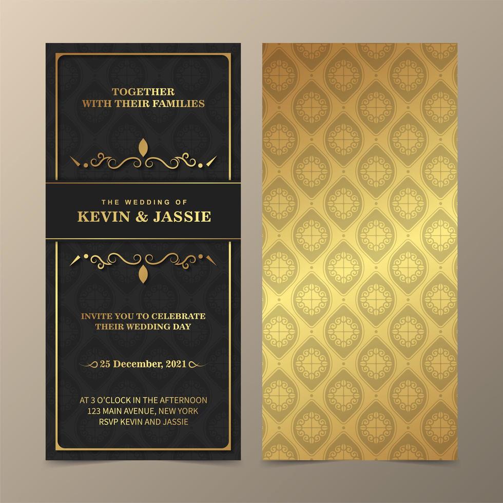 Luxury vintage golden card template vector