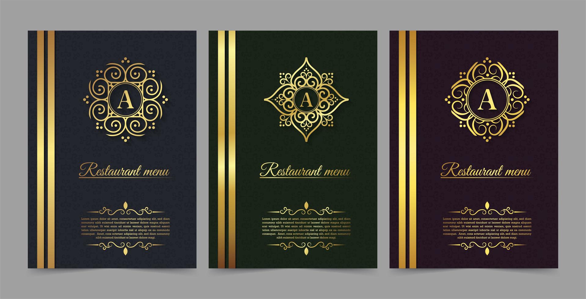 Menu restaurant luxury gift voucher vector