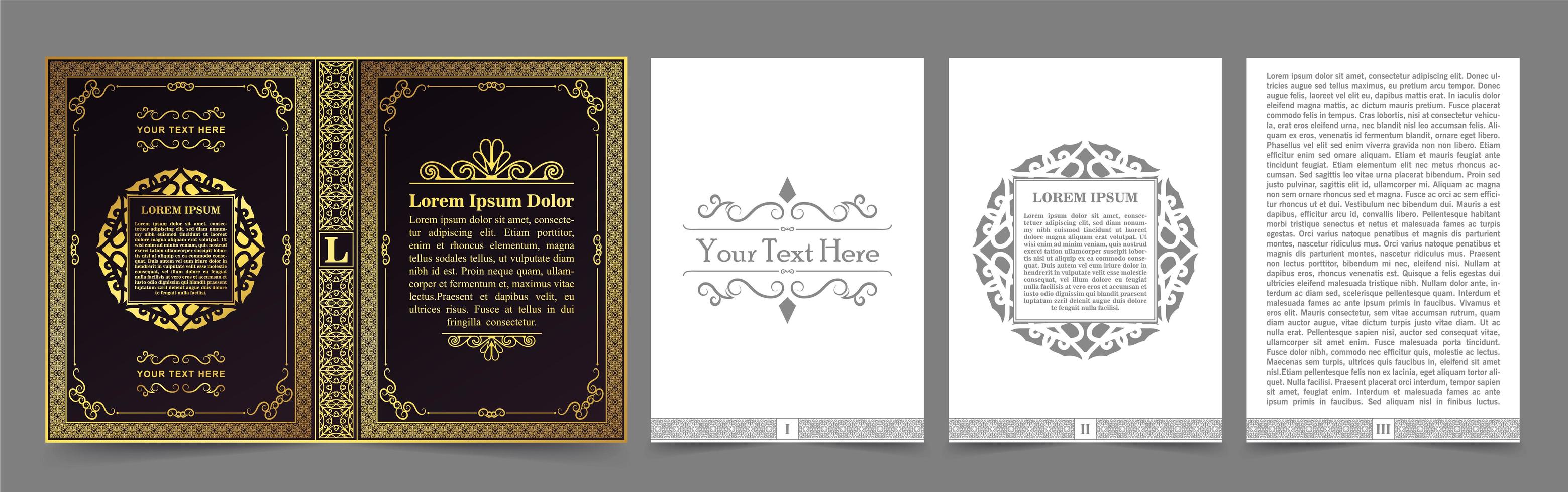 Vintage book layout vector