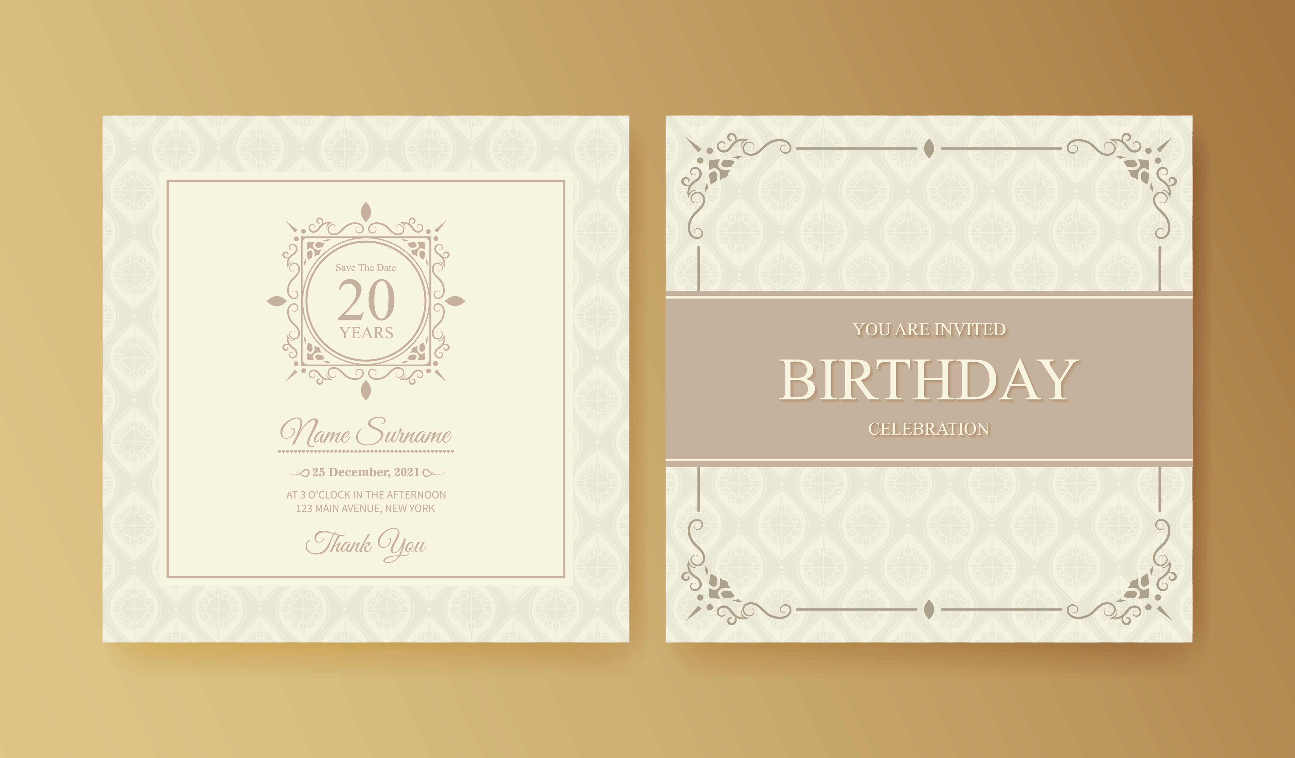 Elegant birthday invitation template - Download Free Vectors Elegant birthday invitation template - Download Free Vectors