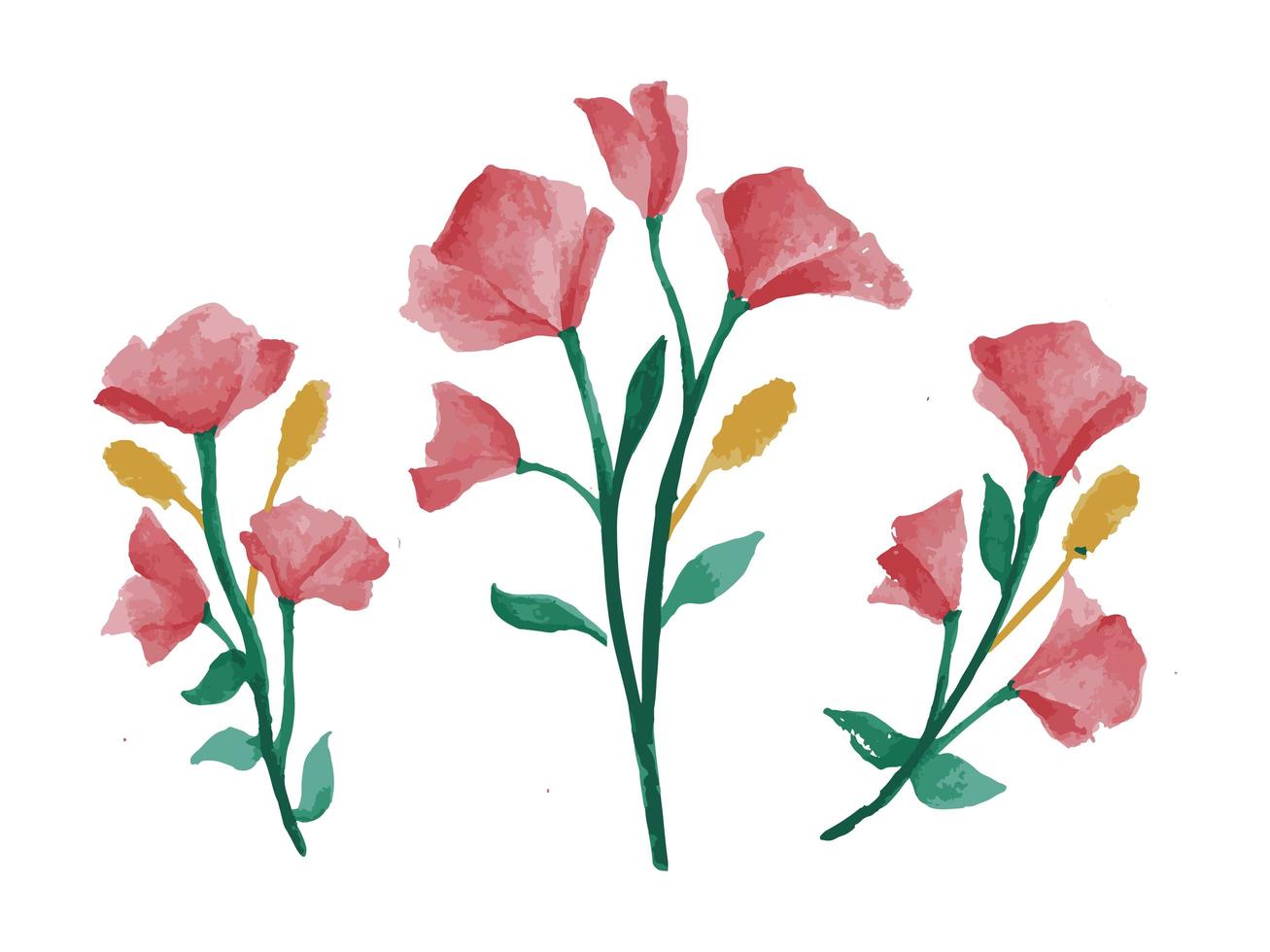 Beautiful floral in watercolor paint vector