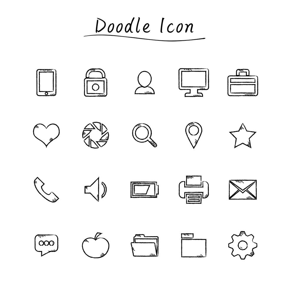 Doodle education icons  vector