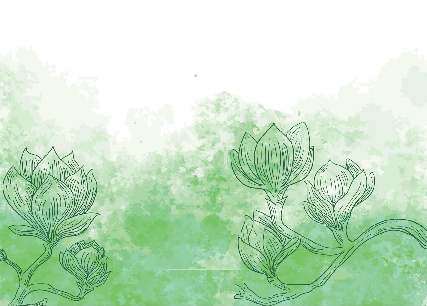 Flores Sobre Fondo Verde Acuarela 1380222 Descargar Vectores Gratis Illustrator Graficos Plantillas Diseno Hoja verde, hojas verdes vuelan con el viento, planta de hojas verdes sobre fondo azul, hojas de acuarela, angulo, rama png. https es vecteezy com arte vectorial 1380222 flores sobre verde acuarela fondo