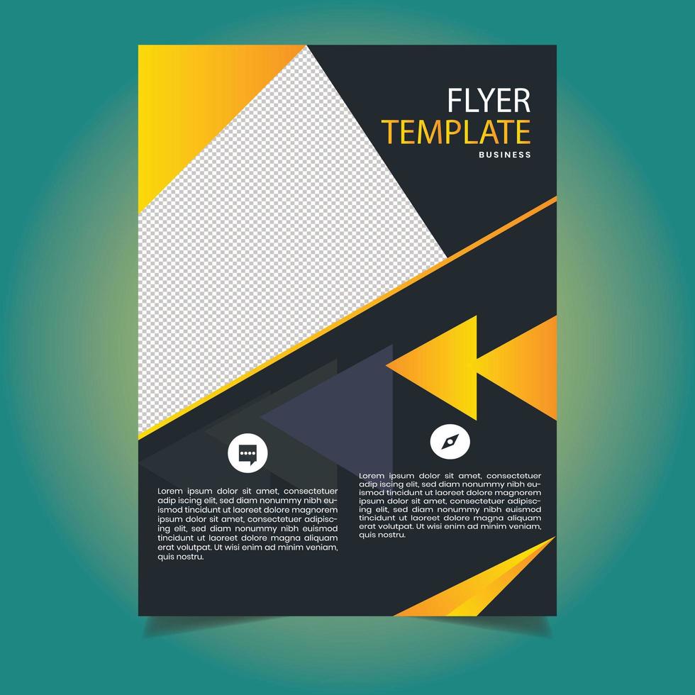 Yellow and Gray Corporate Flyer Template vector