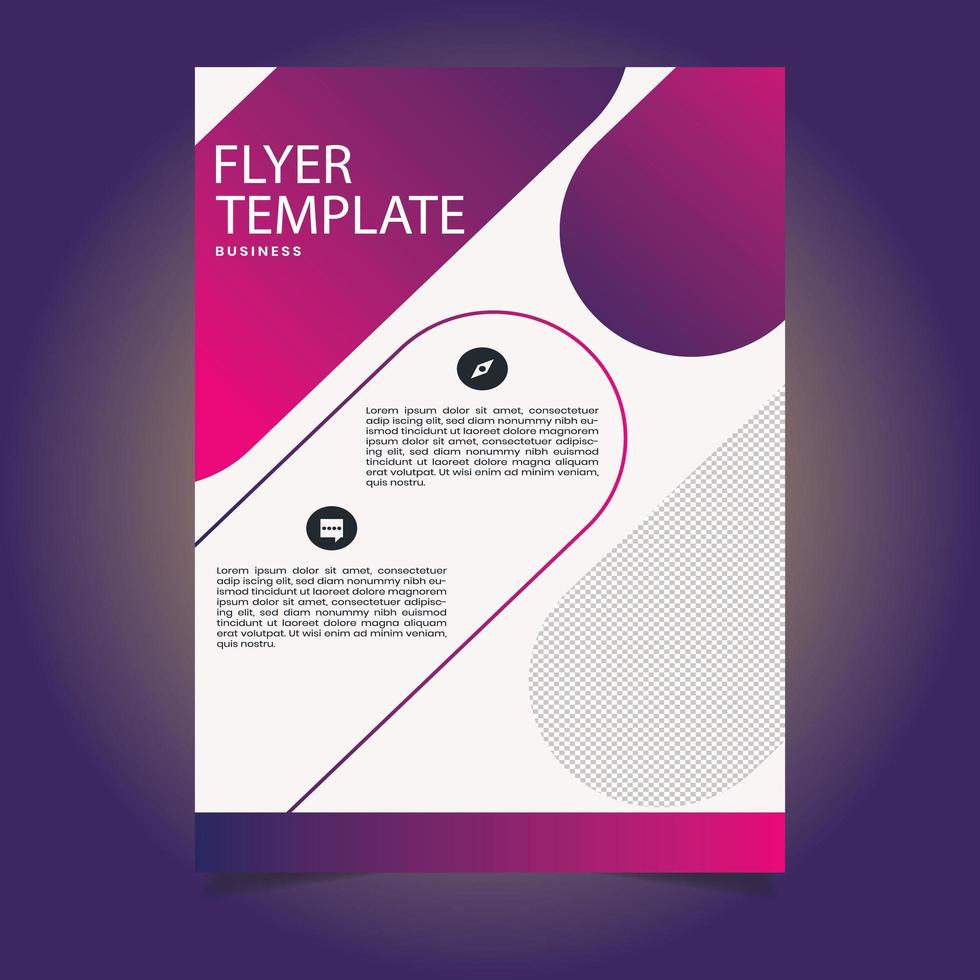 Gradient Pink and Purple Shape Flyer Template vector