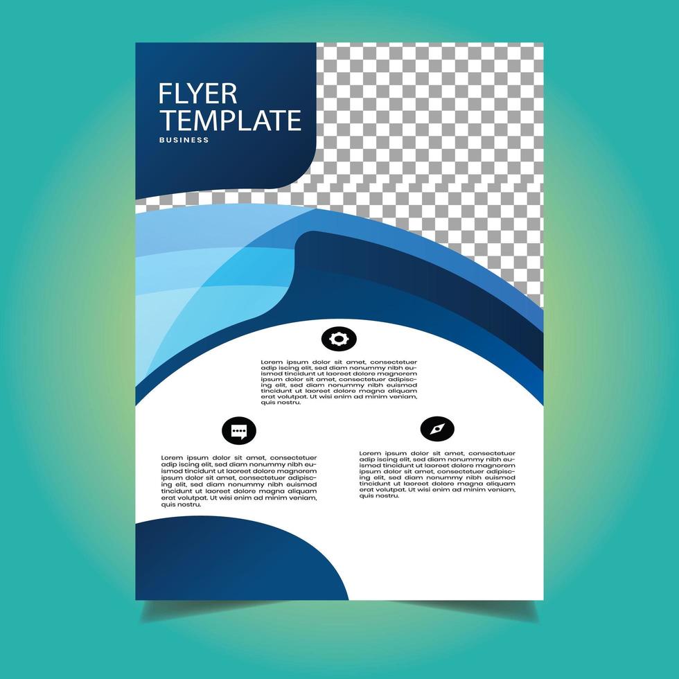 Blue and White Abstract Shape Business Flyer Template vector