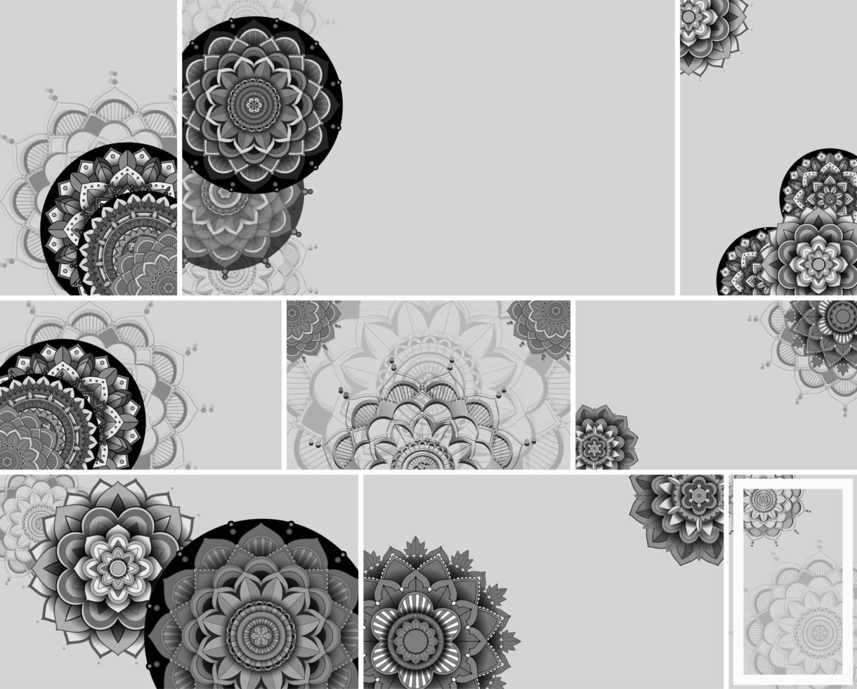 Gray, Black Mandala Design Background vector