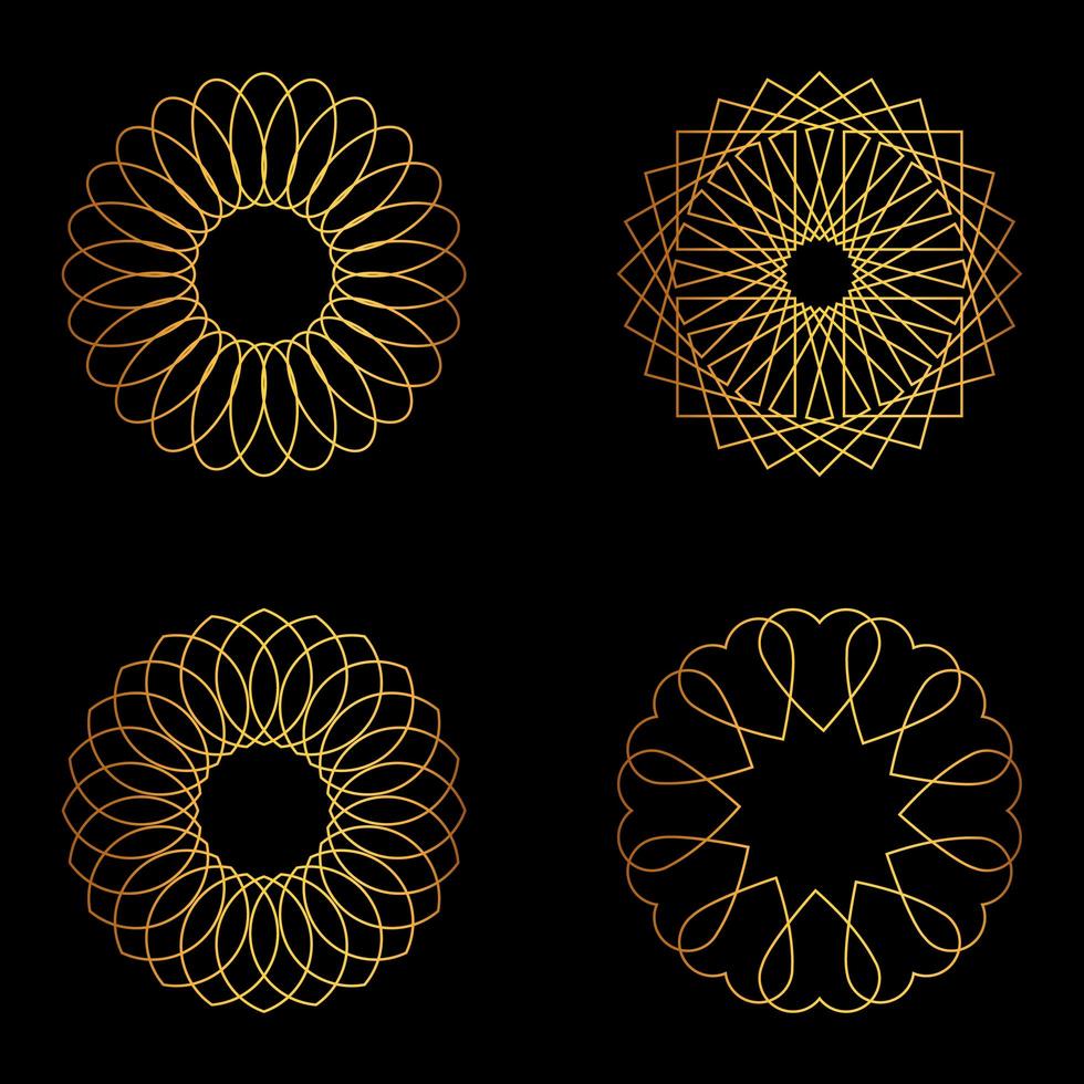 Set of golden geometric shapes 1380992 Vector Art at Vecteezy