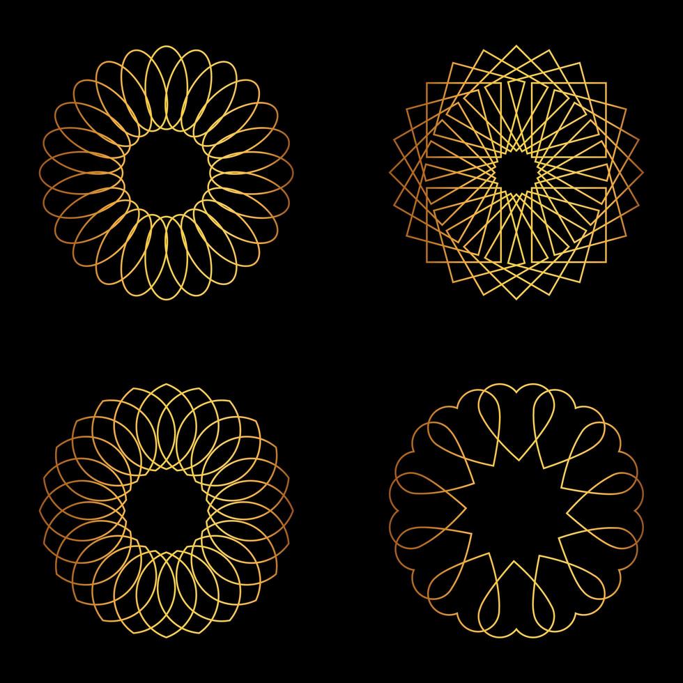 conjunto de formas geométricas doradas vector