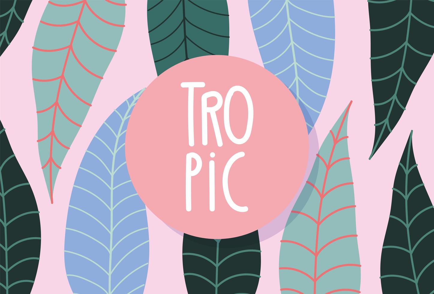 banner de colorido follaje tropical vector